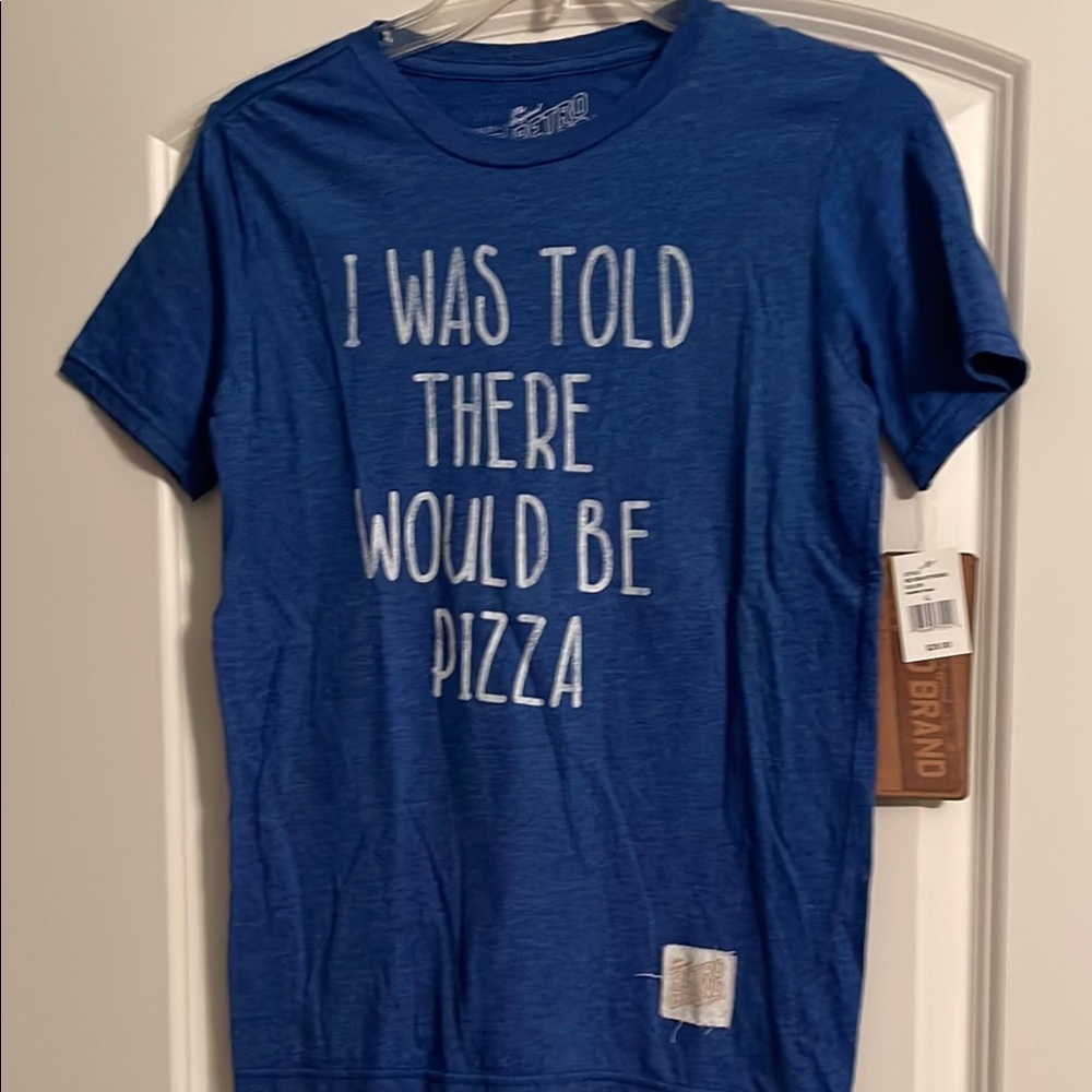 Boys Blue Graphic Tee - Fun Pizza Quote